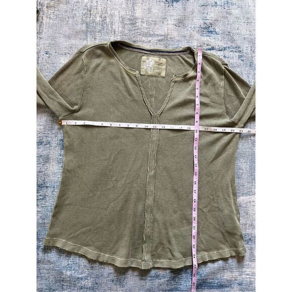 NWT! Pilcro Anthropologie Distressed Moss Green Waffle Knit Thermal XL - Picture 8 of 8